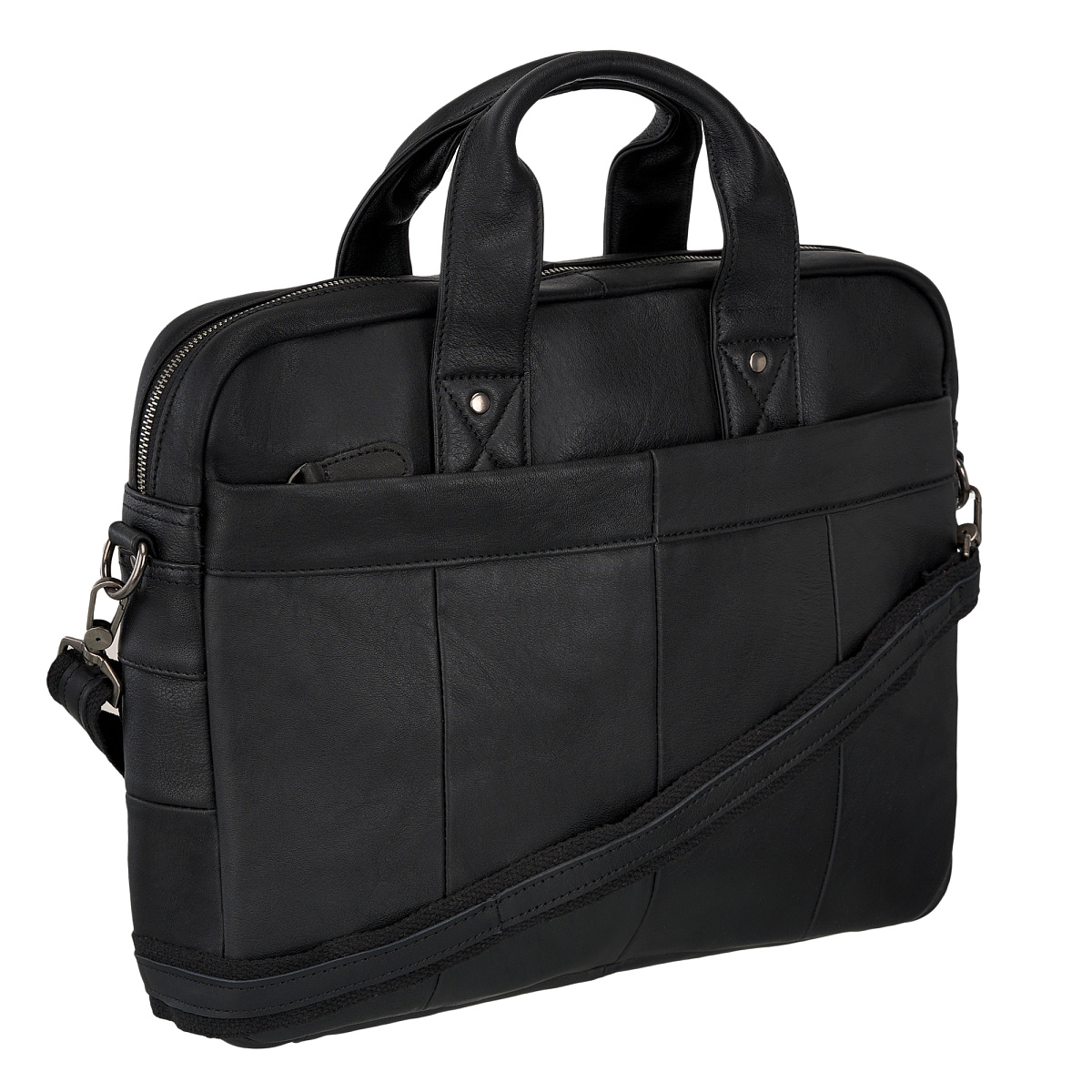 Деловая сумка Dr.Koffer из натуральной кожи черная
