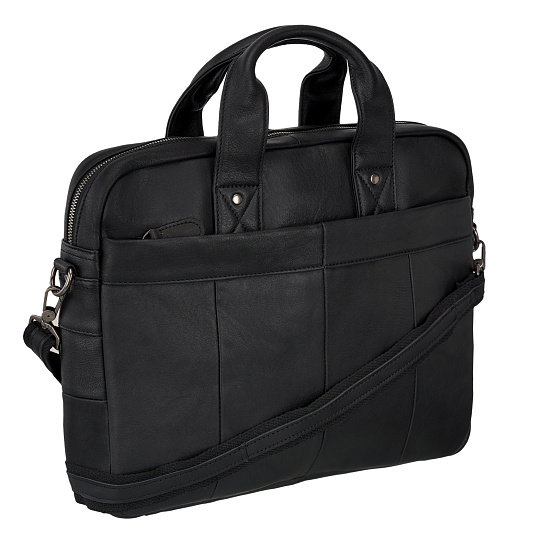 Деловая сумка Dr.Koffer из натуральной кожи черная