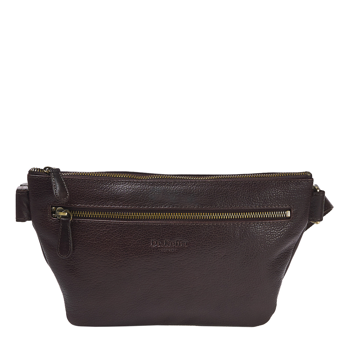 Сумка на пояс Dr. Koffer из натуральной кожи коричневая