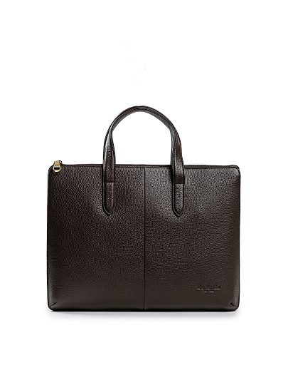 Деловая сумка Dr.Koffer из натуральной кожи темно-коричневая
