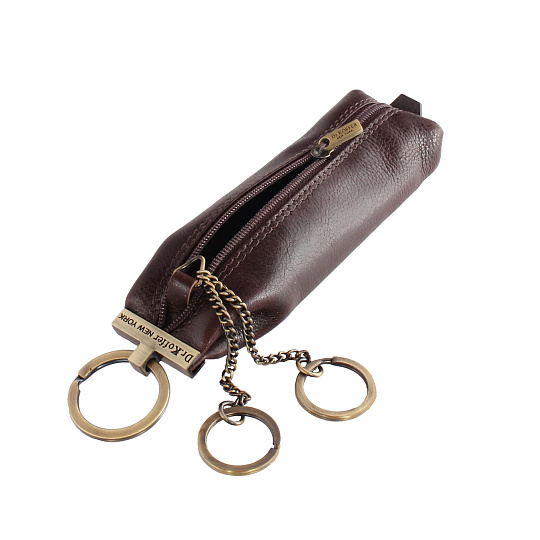 Ключница Dr.Koffer из натуральной кожи темно-коричневая