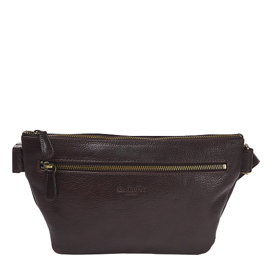 Сумка на пояс Dr. Koffer из натуральной кожи коричневая