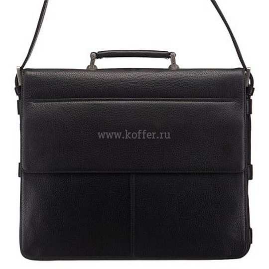 Портфель Dr.Koffer из натуральной кожи черный