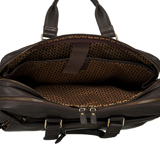 Деловая сумка Dr.Koffer из натуральной кожи темно-коричневая