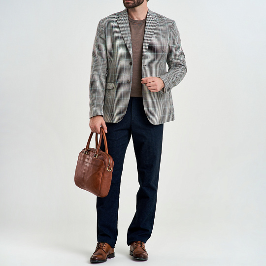 Деловая сумка Dr.Koffer из натуральной кожи коричневая