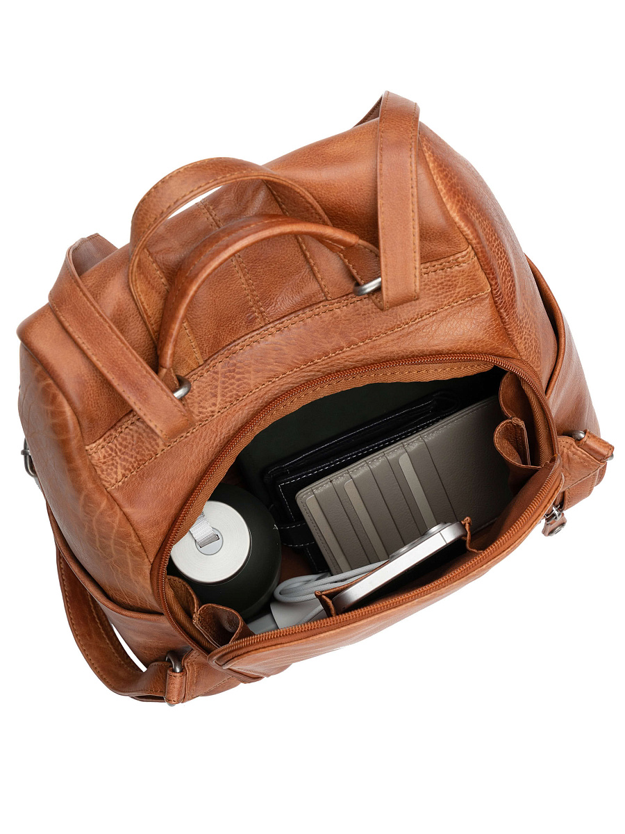 Сумка-рюкзак Dr. Koffer из натуральной кожи коричневая