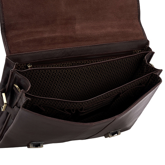 Портфель Dr.Koffer из натуральной кожи темно-коричневый