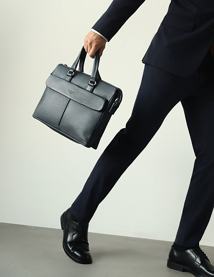 Деловая сумка Dr.Koffer из натуральной кожи синяя