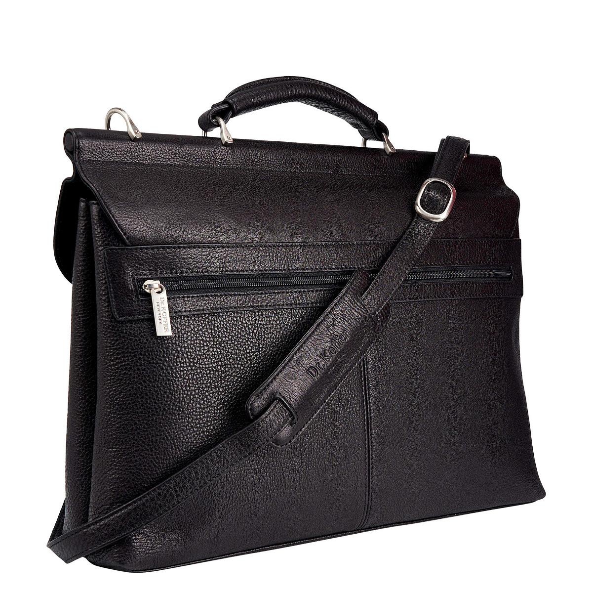 Портфель Dr.Koffer из натуральной кожи черный