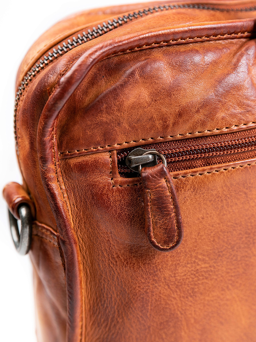 Деловая сумка Dr.Koffer из натуральной кожи коричневая