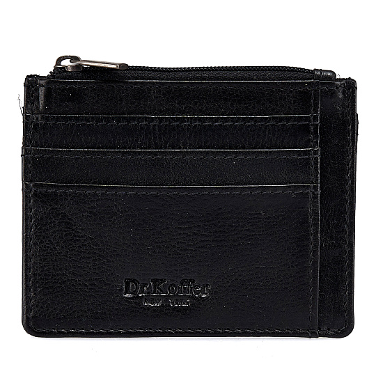 Кредитница Dr.Koffer из натуральной кожи черная