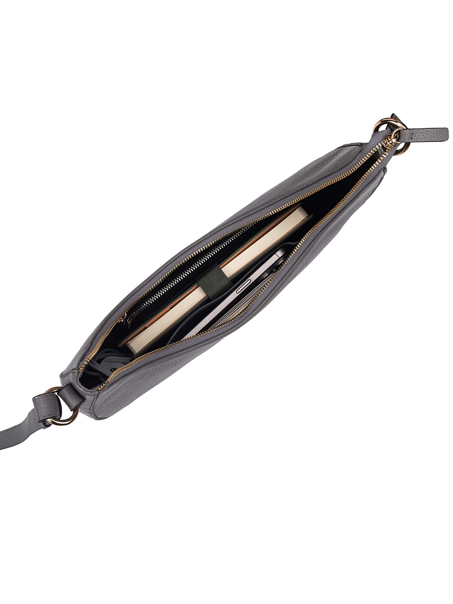 Женская сумка Dr. Koffer из натуральной кожи серая