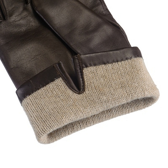 Классические мужские перчатки из темно-коричневой кожи Dr.Koffer H710025-41-05