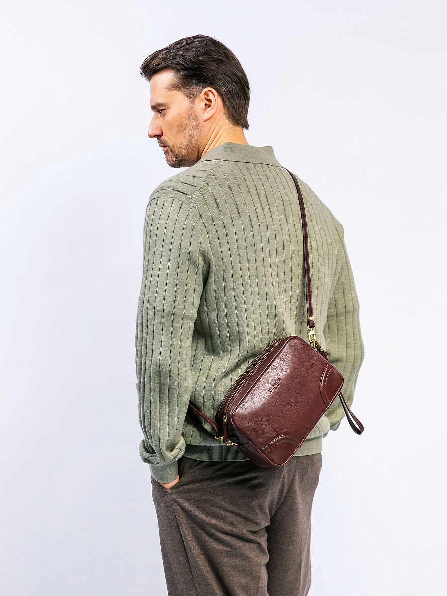 Сумка-визитка Dr. Koffer из натуральной кожи коричневая