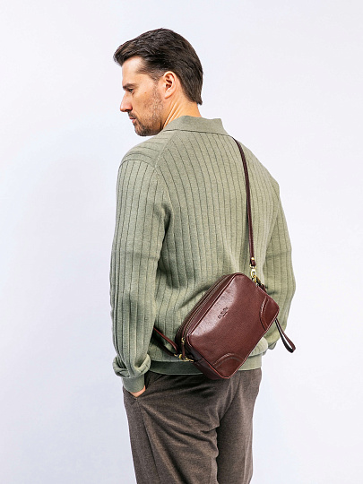 Сумка-визитка Dr. Koffer из натуральной кожи коричневая