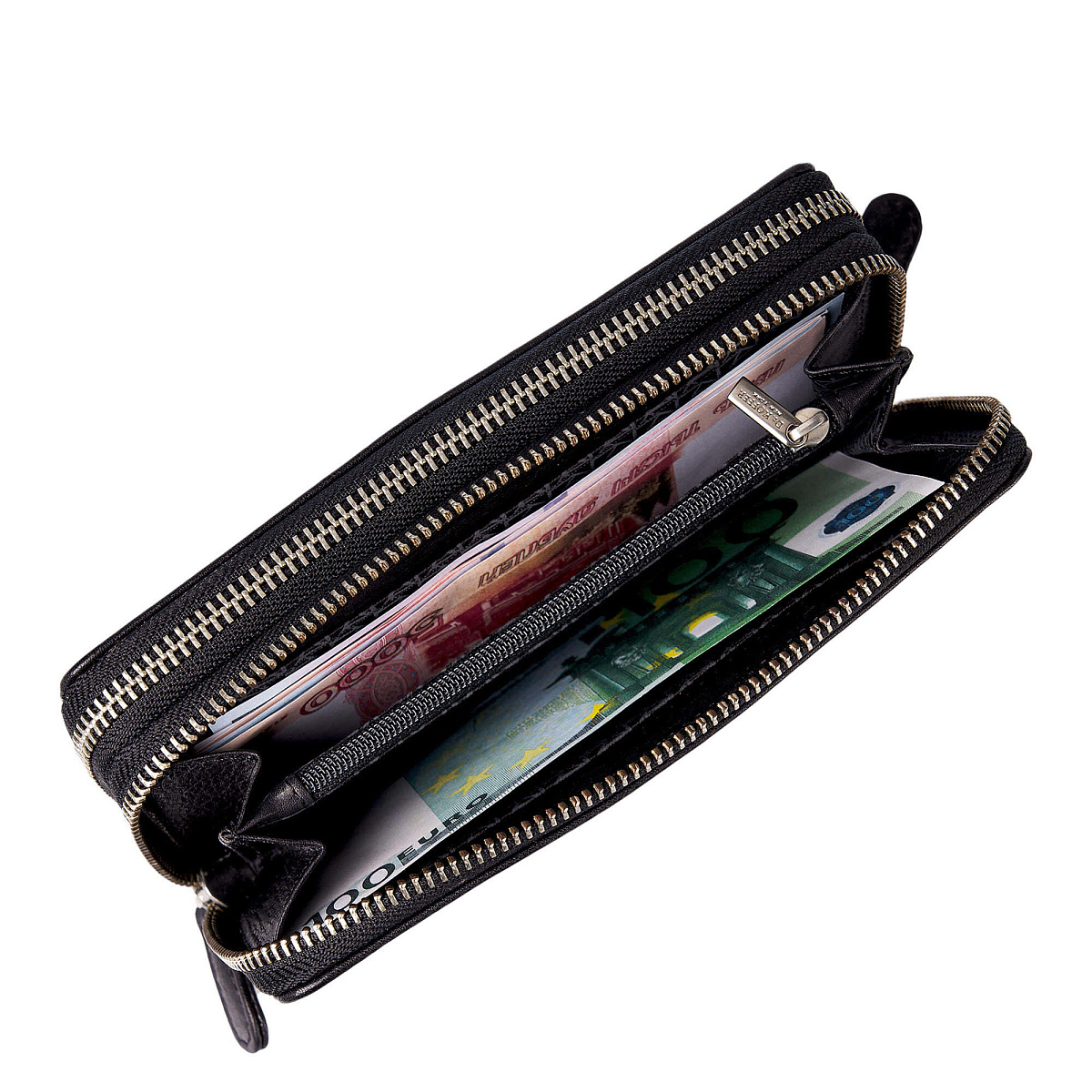 Портмоне Dr.Koffer из натуральной кожи черное