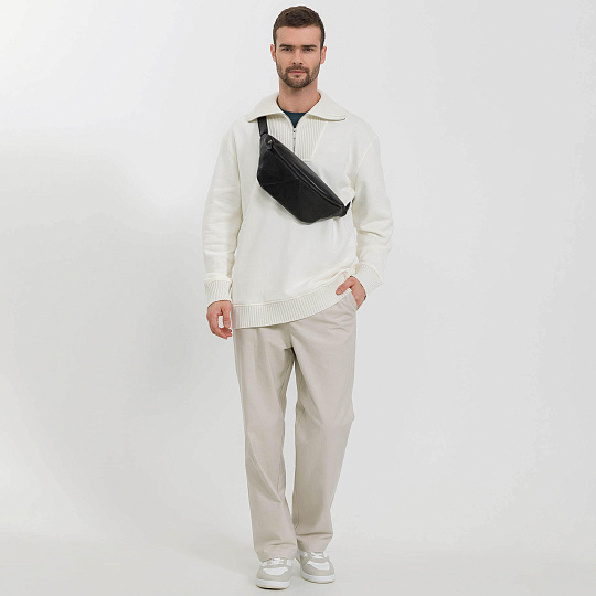 Сумка на пояс Dr. Koffer из натуральной кожи черная