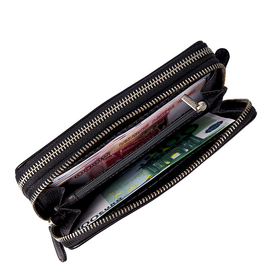 Портмоне Dr.Koffer из натуральной кожи черное