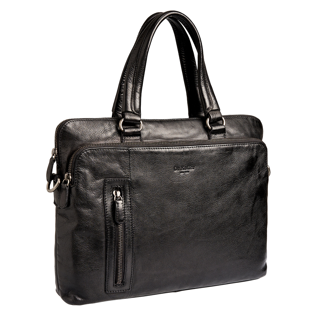 Деловая сумка Dr.Koffer из натуральной кожи черная