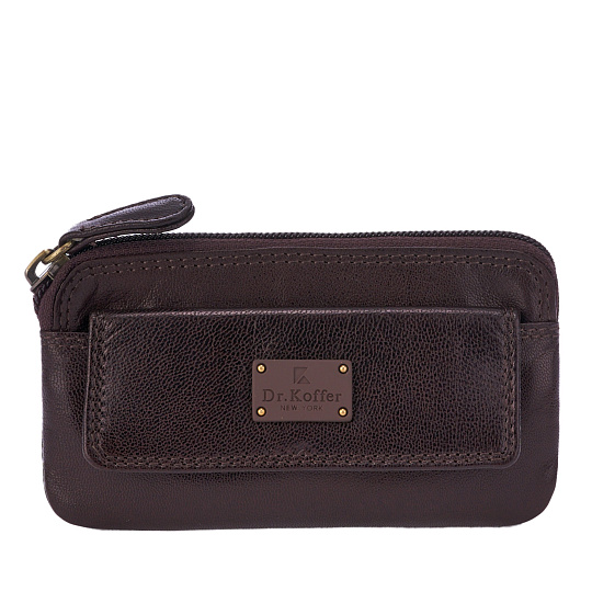 Ключница Dr.Koffer из натуральной кожи темно-коричневая