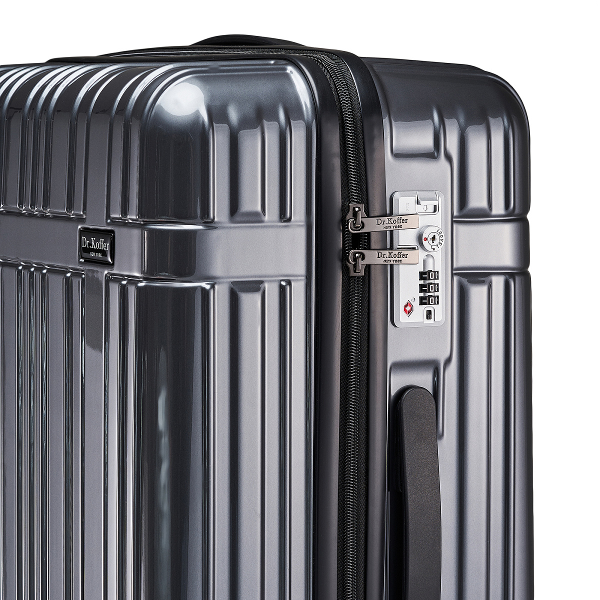 Чемодан на колесах M Dr.Koffer АБС (abs) пластик серый