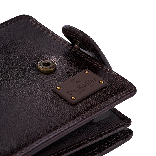 Портмоне Dr.Koffer из натуральной кожи коричневое