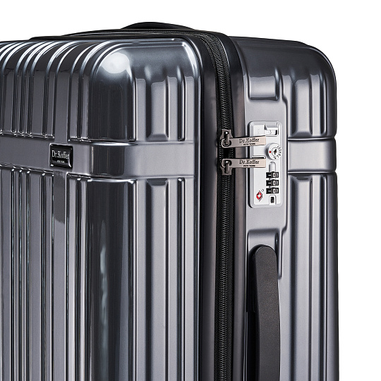 Чемодан на колесах M Dr.Koffer АБС (abs) пластик серый