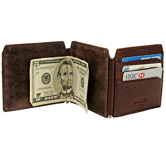 Зажим для денег Dr.Koffer из натуральной кожи коричневый