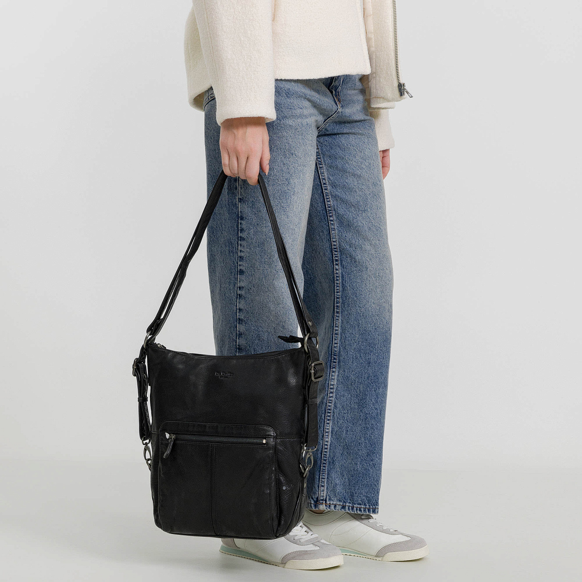 Сумка через плечо Dr.Koffer из натуральной кожи черная