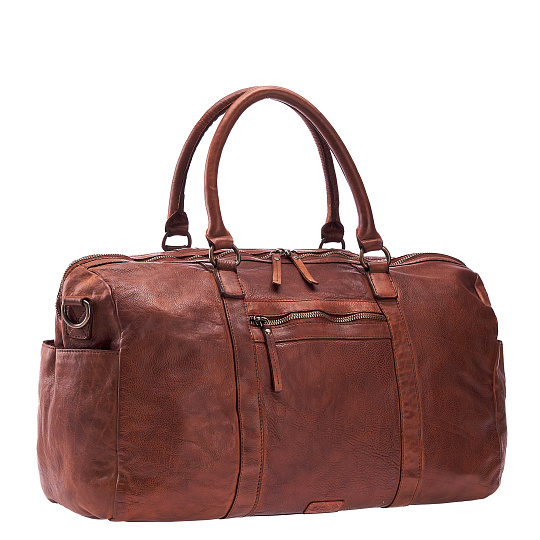 Сумка дорожная Dr.Koffer из натуральной кожи коричневая