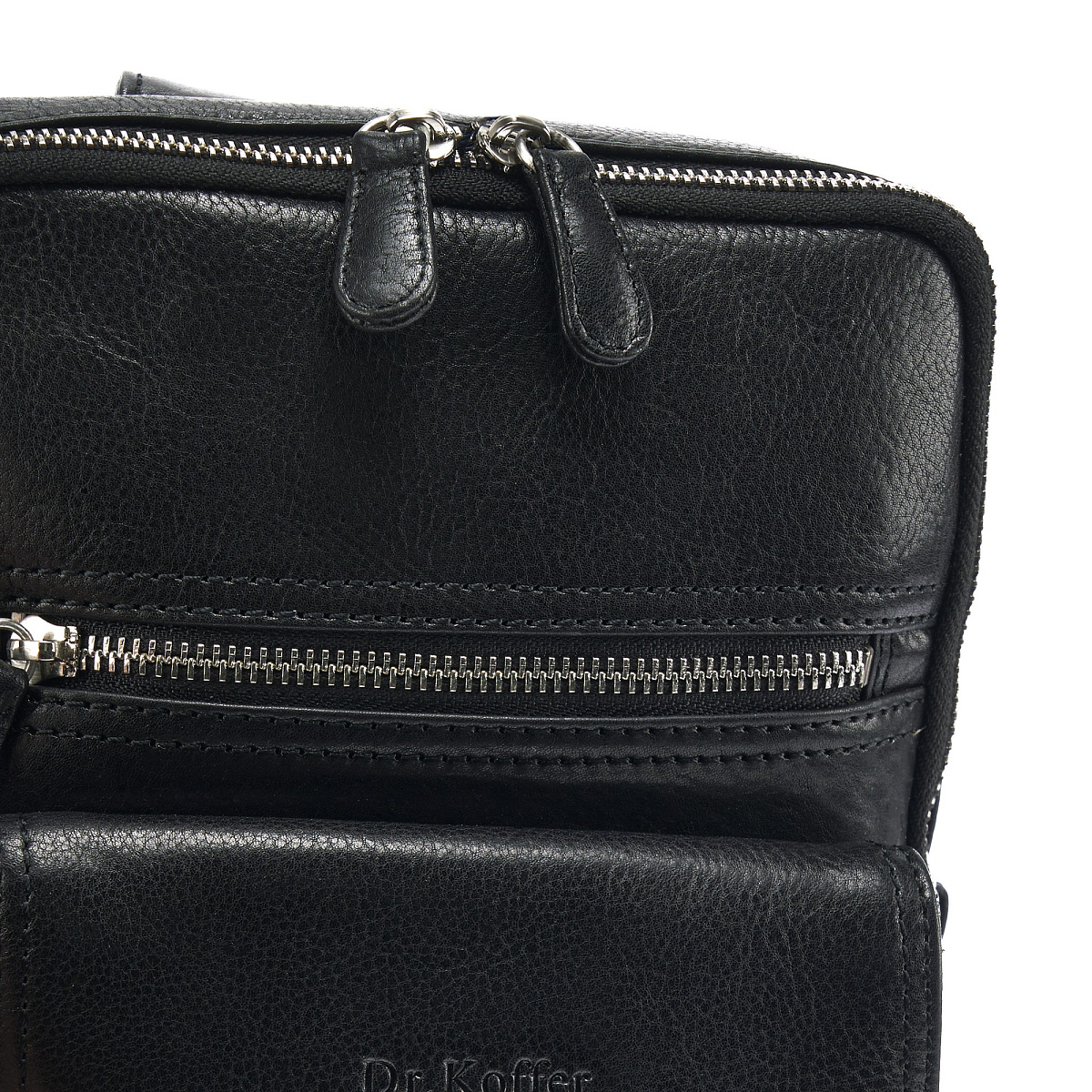 Сумка через плечо Dr.Koffer из натуральной кожи черная