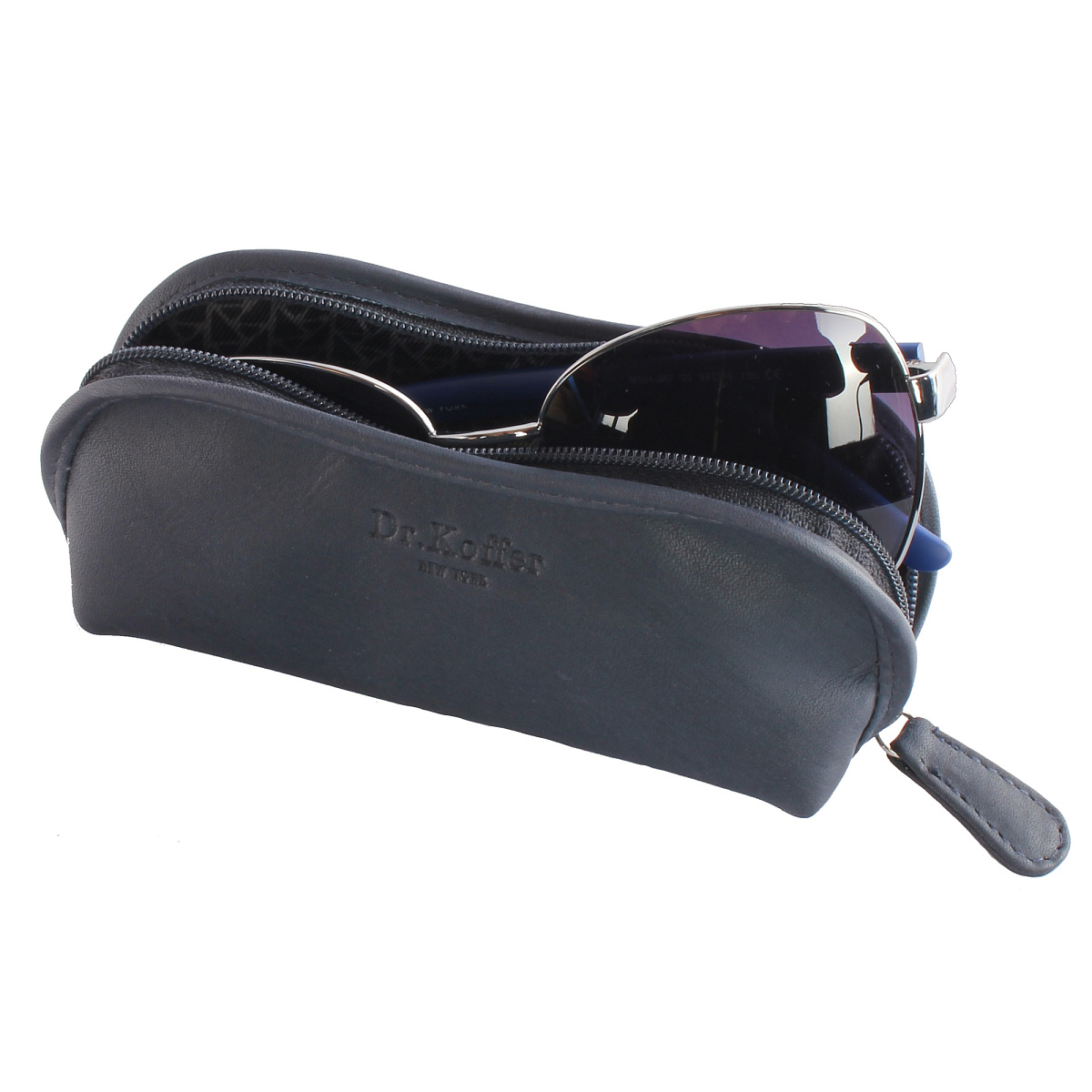 Очечник Dr.Koffer из натуральной кожи синий