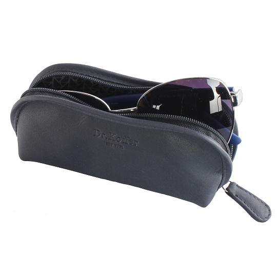 Очечник Dr.Koffer из натуральной кожи синий