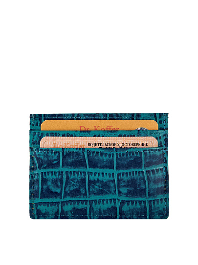 Кредитница Dr.Koffer из натуральной кожи синяя