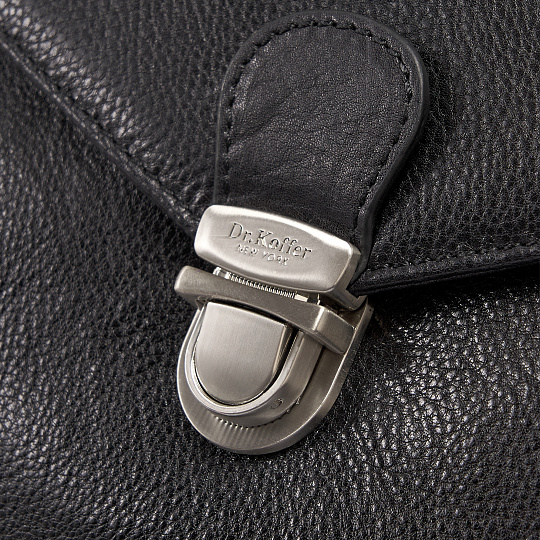 Портфель Dr.Koffer из натуральной кожи черный