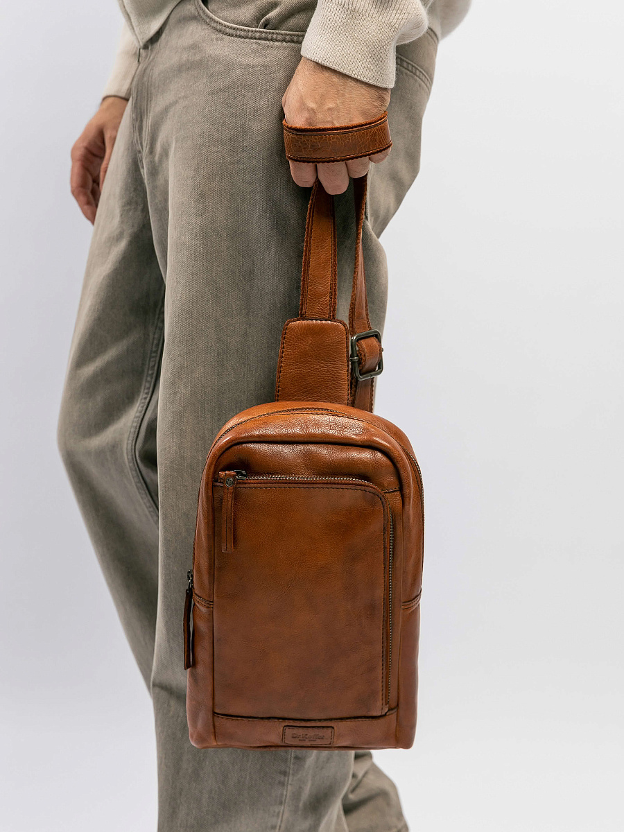 Рюкзак Dr.Koffer из натуральной кожи светло-коричневый