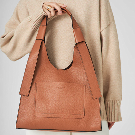 Женская сумка Dr.Koffer из натуральной кожи коричневая