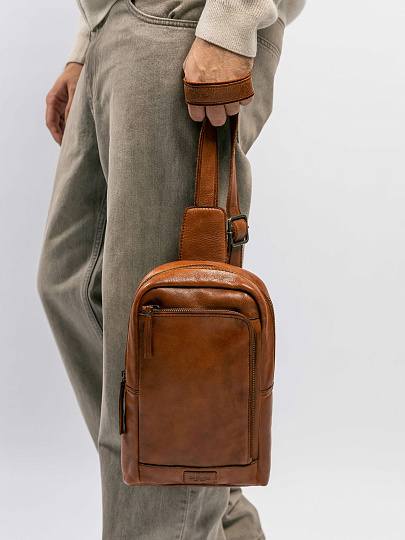 Рюкзак Dr.Koffer из натуральной кожи светло-коричневый