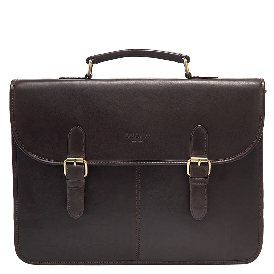 Портфель Dr.Koffer из натуральной кожи темно-коричневый