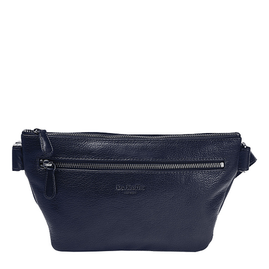 Сумка на пояс Dr. Koffer из натуральной кожи синяя