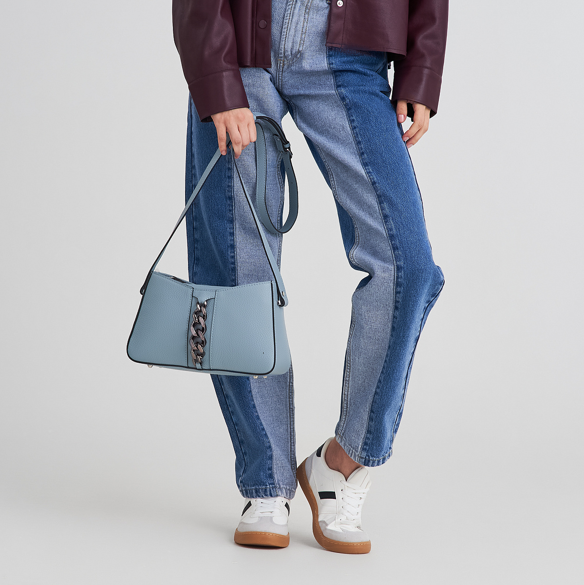 Женская сумка Dr. Koffer из натуральной кожи голубая