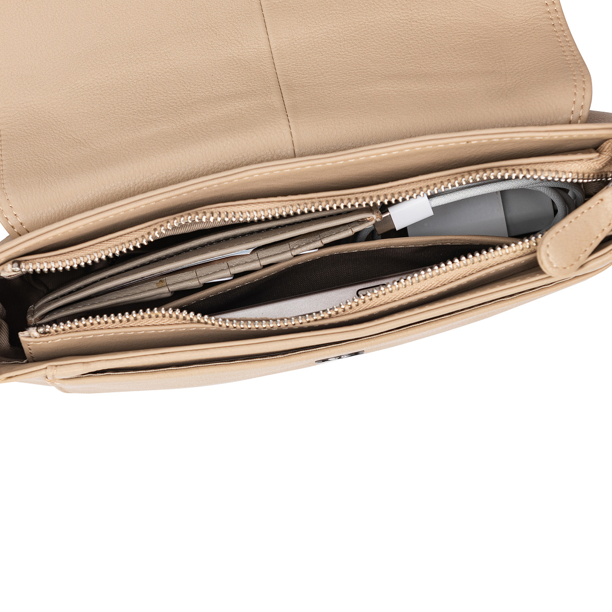 Женская сумка Dr.Koffer из натуральной кожи бежевая