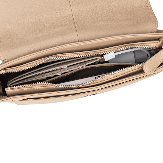 Женская сумка Dr.Koffer из натуральной кожи бежевая