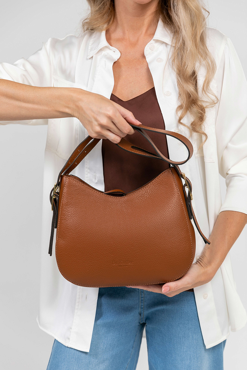 Женская сумка Dr.Koffer из натуральной кожи коричневая