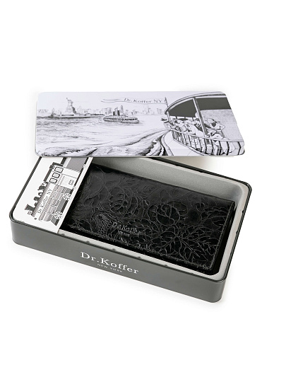 Портмоне Dr.Koffer из натуральной кожи черное