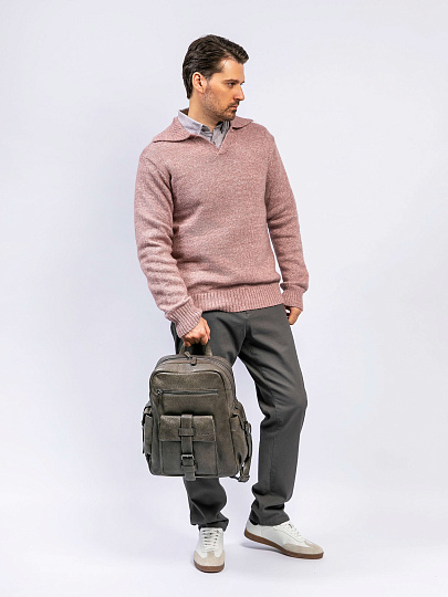 Рюкзак Dr. Koffer из натуральной кожи серый