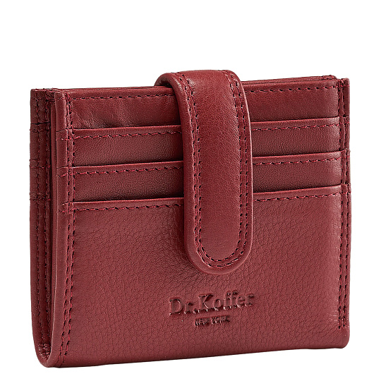 Кредитница Dr.Koffer из натуральной кожи бордовая
