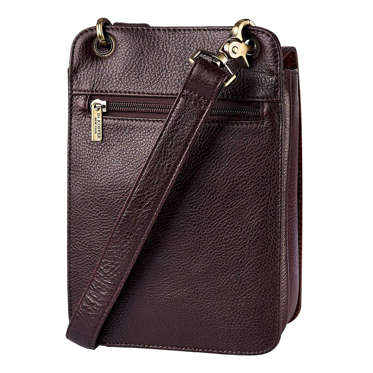 Сумка через плечо Dr.Koffer из натуральной кожи коричневая