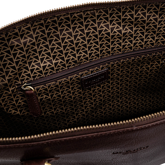 Деловая сумка Dr.Koffer из натуральной кожи темно-коричневая