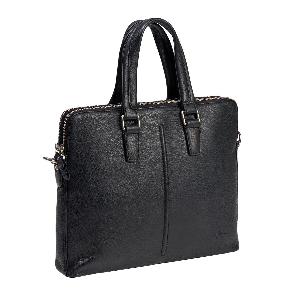 Деловая сумка Dr.Koffer из натуральной кожи черная